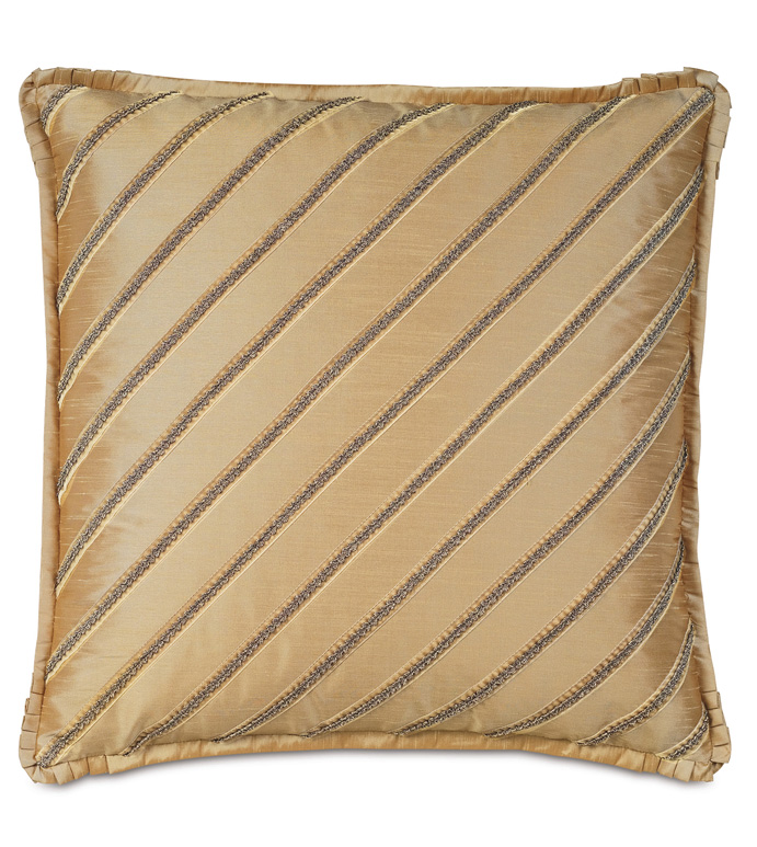 Roxanne Diagonal Trim Decorative Pillow