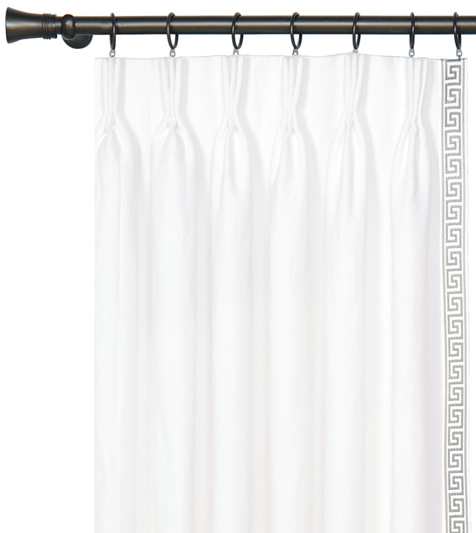 Grey Greek Key Curtain Panel (Left)