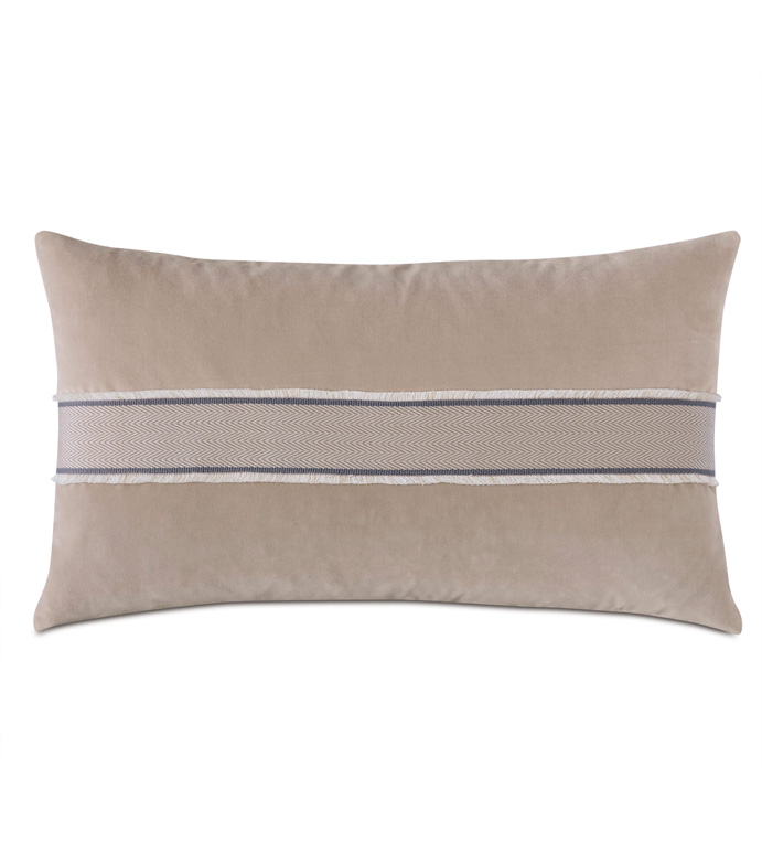 Safford Chevron Border Decorative Pillow In Khaki