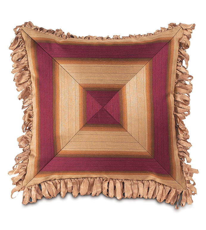 Saline Ruby Triangles With Loop Fringe