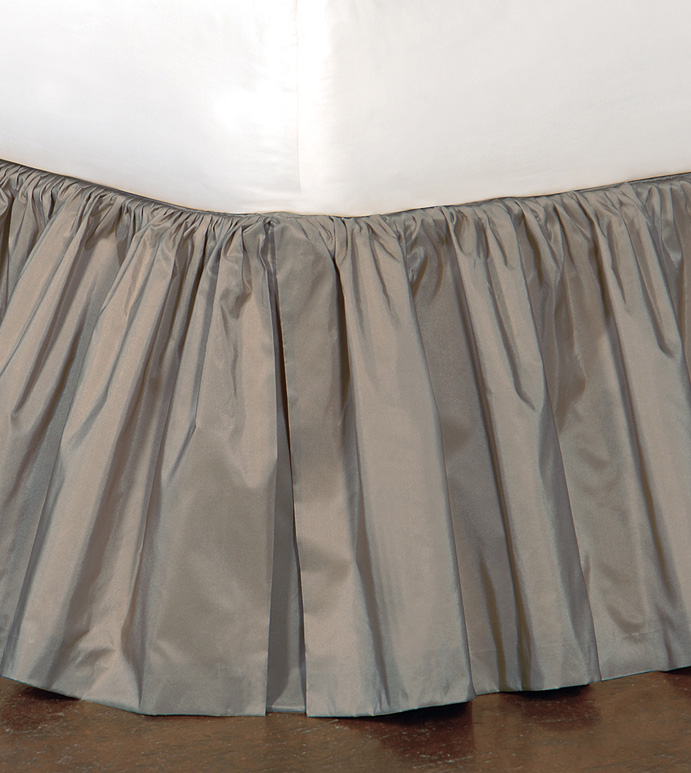 Freda Ruffled Bed Skirt in Steel