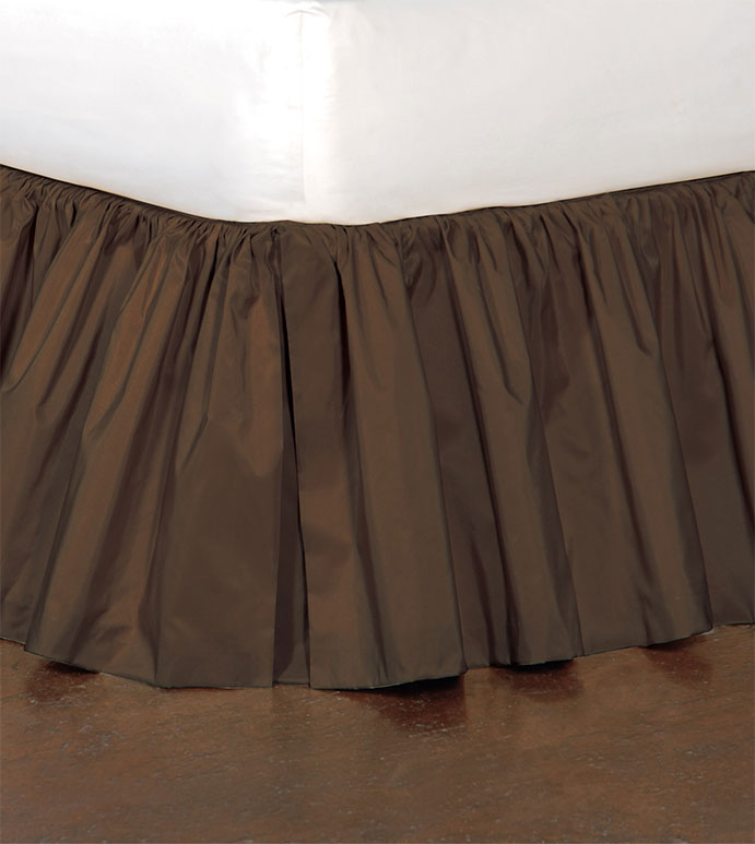 Freda Ruffled Bed Skirt in Chocolate