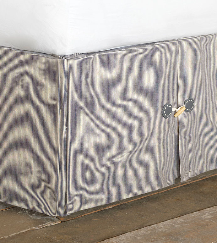 Tulane Indigo Bed Skirt