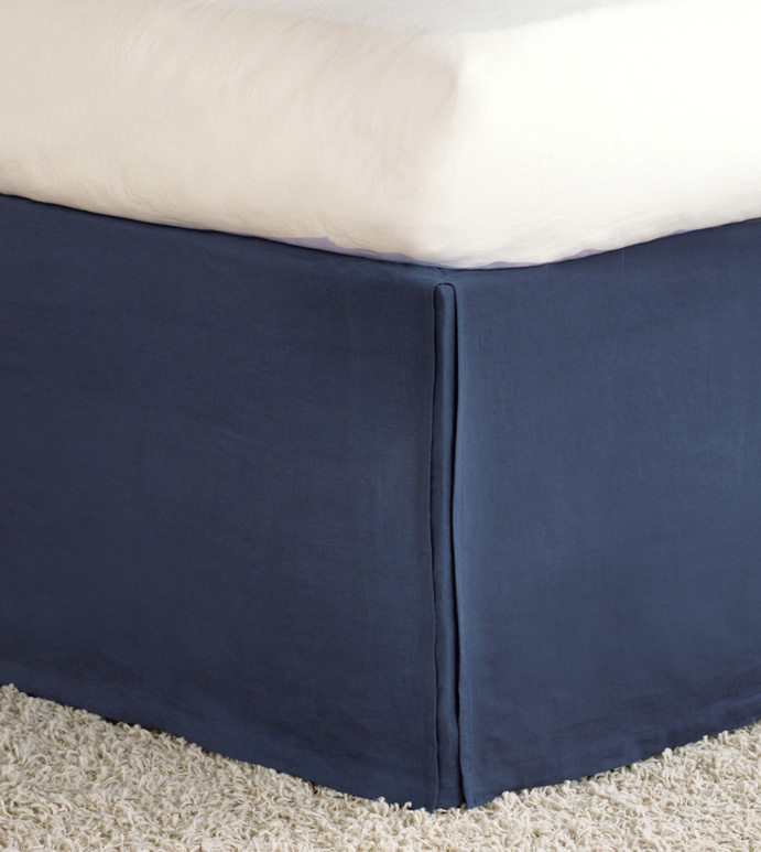 Shiloh Indigo Pleated Bed Skirt