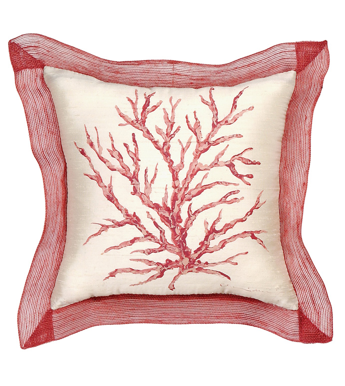 Hand-Painted Coral W Ribbon