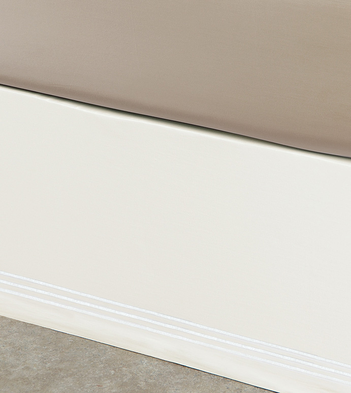 Tessa Ivory/White Bed Skirt Panels
