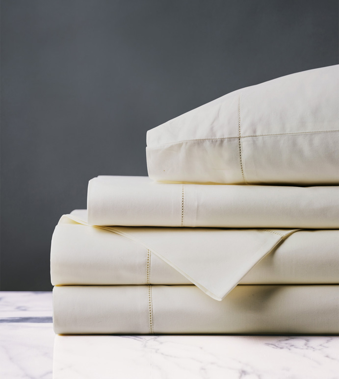 Gianna Hemstitch Sheet Set in Ivory