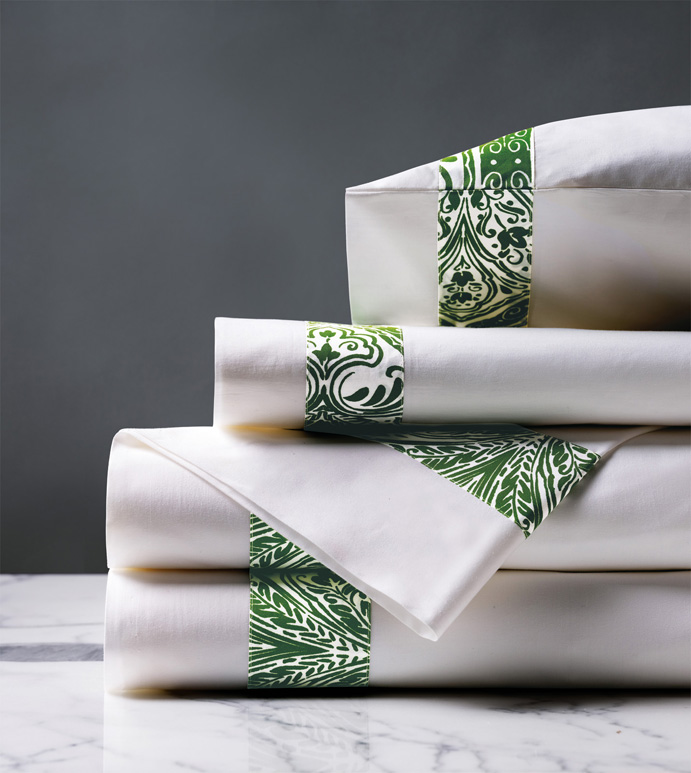 Adelle Percale Sheet Set In Grass