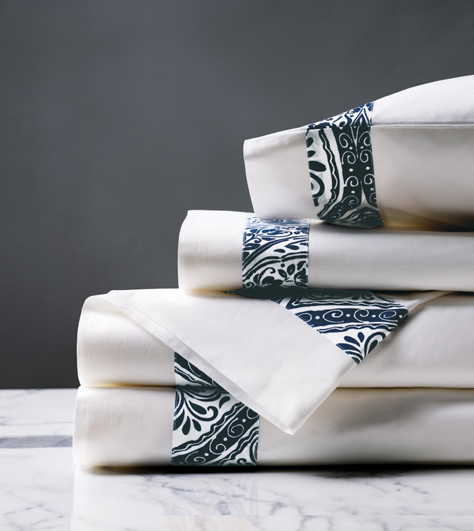 Adelle Percale Sheet Set In Marine