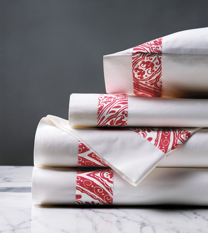 Adelle Percale Sheet Set In Sorbet