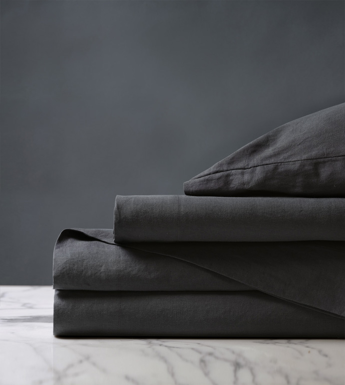 Shiloh Linen Sheet Set in Charcoal