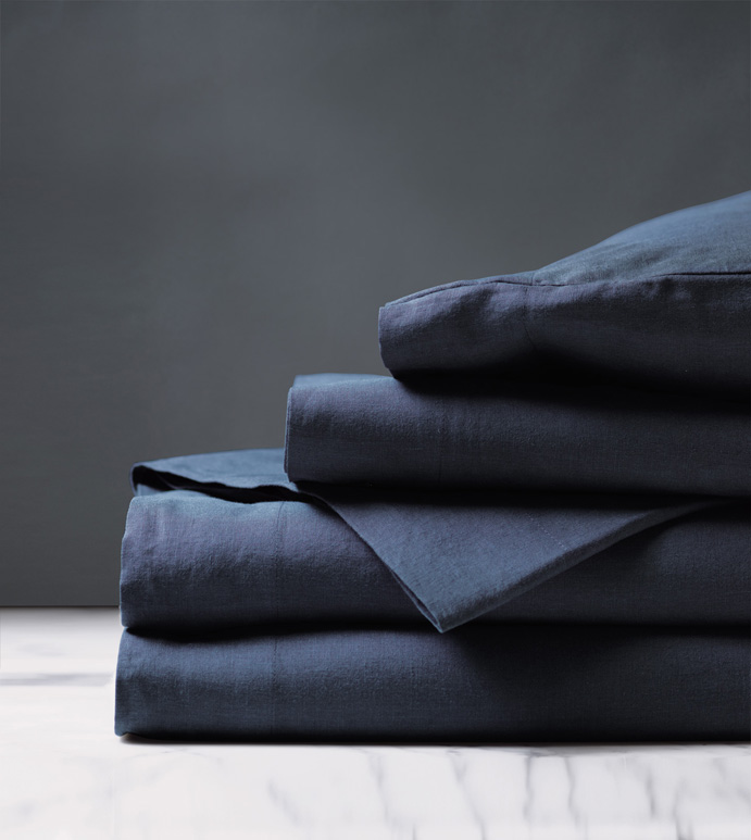 Shiloh Linen Sheet Set in Indigo