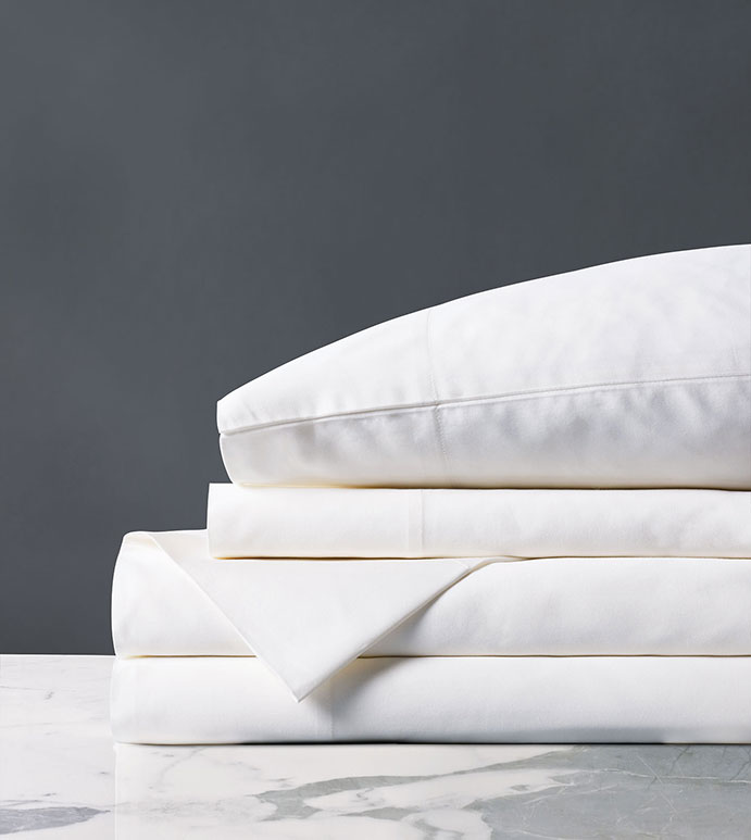 Fresco Sateen Sheet Set in White