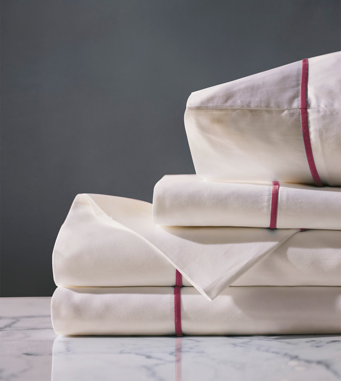 Linea Sheet Set In Ivory & Shiraz
