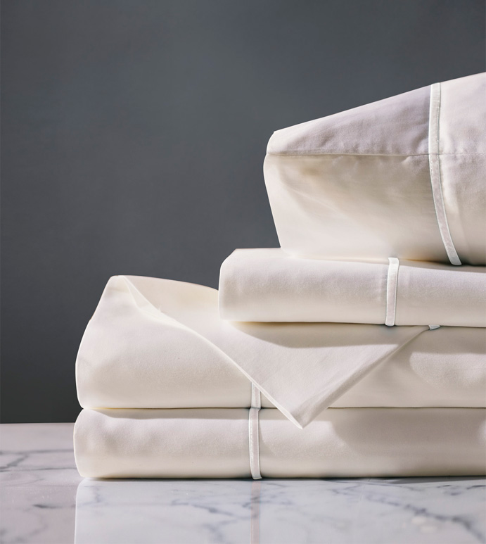 Linea Sheet Set In Ivory & White