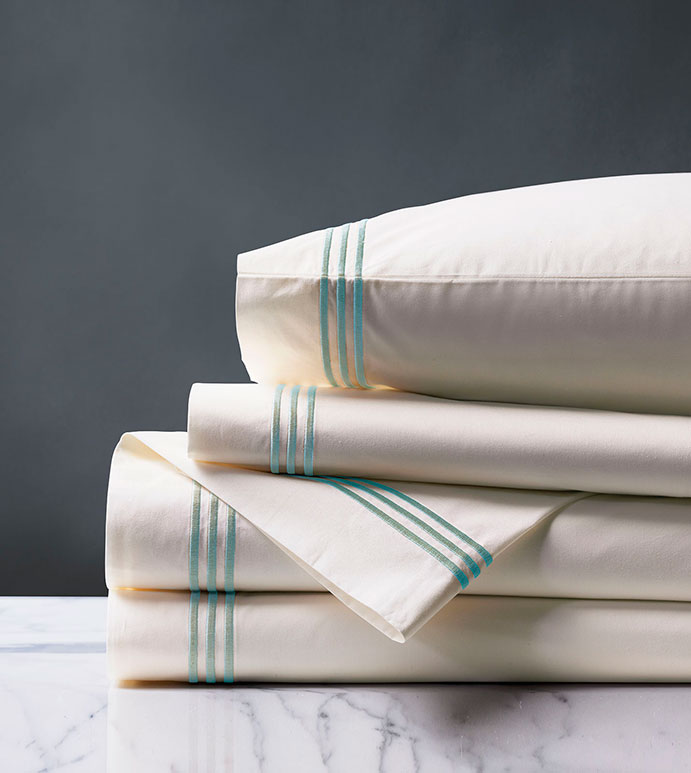 Tessa Ivory/Lake Sheet Set