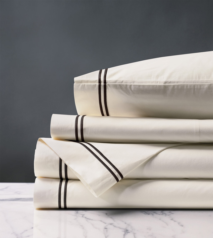 Enzo Ivory/Black Sheet Set