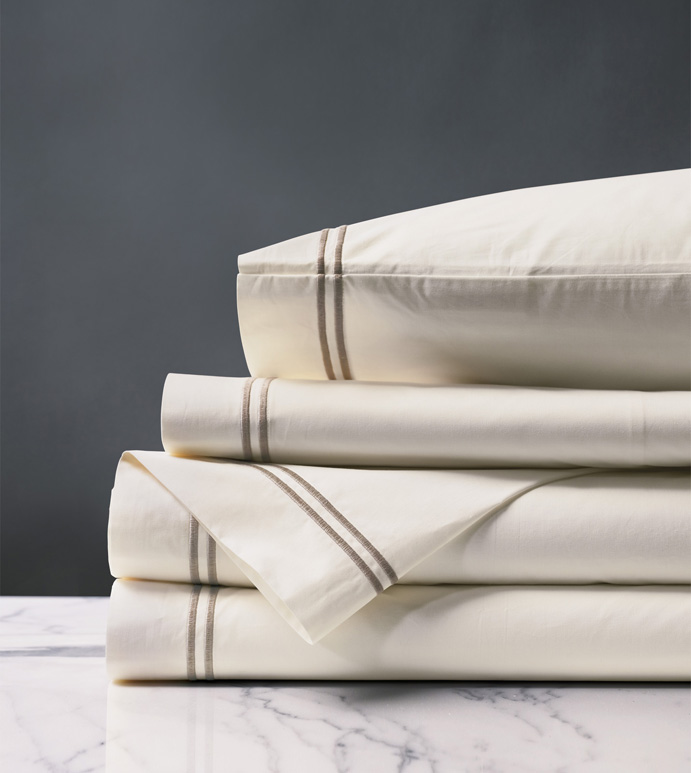 Enzo Ivory/Sable Sheet Set