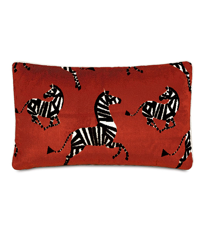 Tenenbaum Zebra Decorative Pillow in Cherry