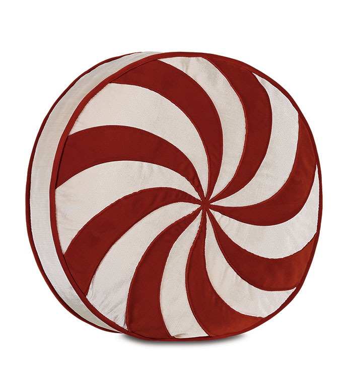 Tenenbaum Swirl Tambourine Decorative Pillow in Rust