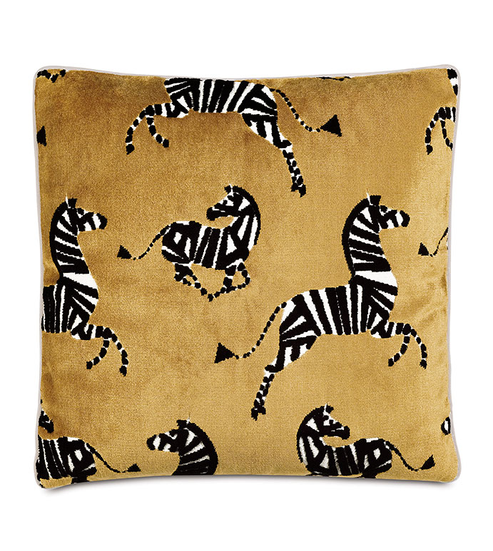 Tenenbaum Zebra Decorative Pillow in Honey