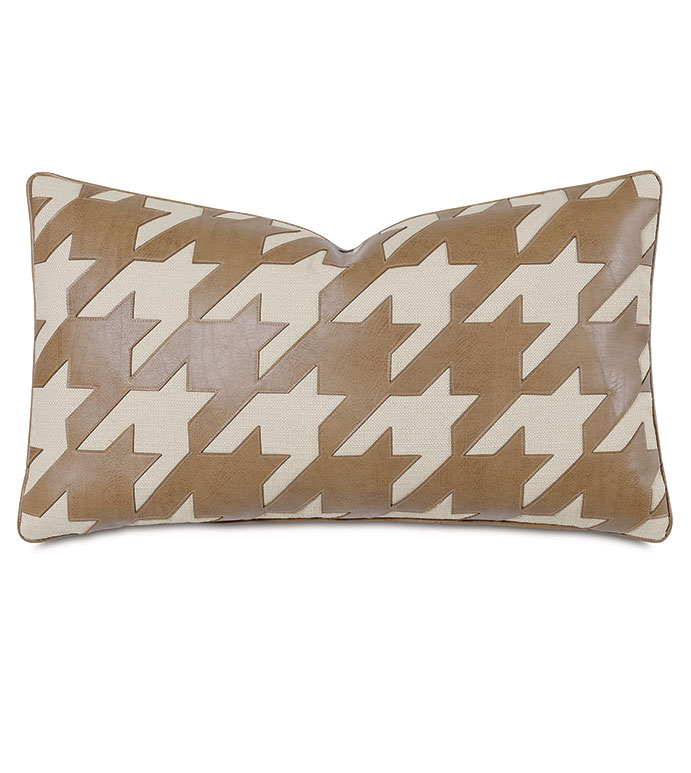 Lodge Houndstooth Decorative Pillow in Vivo Bisque