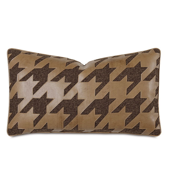 Lodge Houndstooth Decorative Pillow in Broward Cocoa