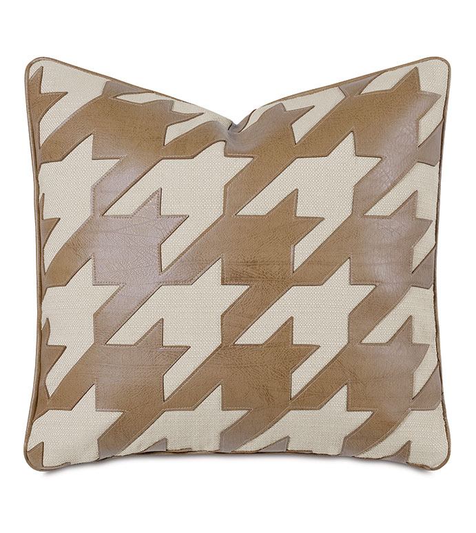 Lodge Houndstooth Decorative Pillow in Vivo Bisque