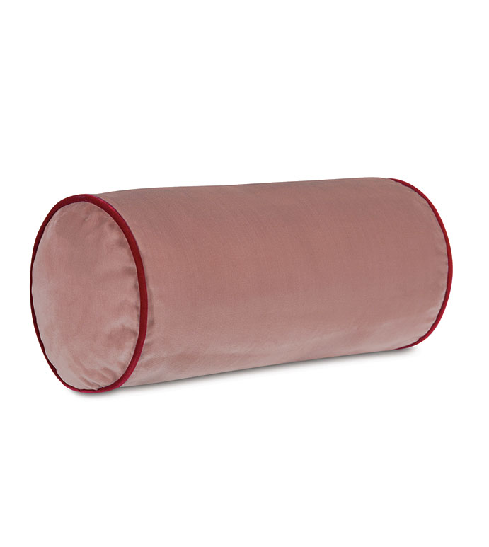 Uma Velvet Bolster In Pink Eastern Accents