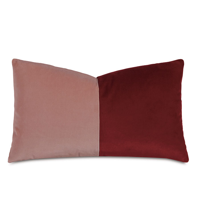 Uma Colorblock Decorative Pillow in Scarlet