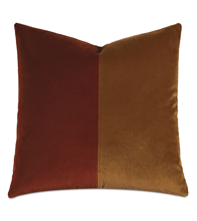 Uma Colorblock Decorative Pillow in Orange