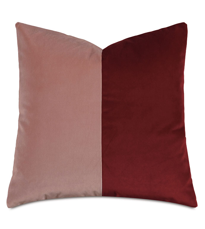 Uma Colorblock Decorative Pillow in Scarlet