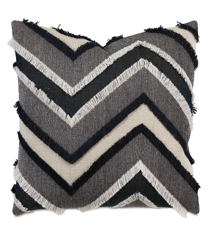 Jacinto Chevron Decorative Pillow in Peppercorn