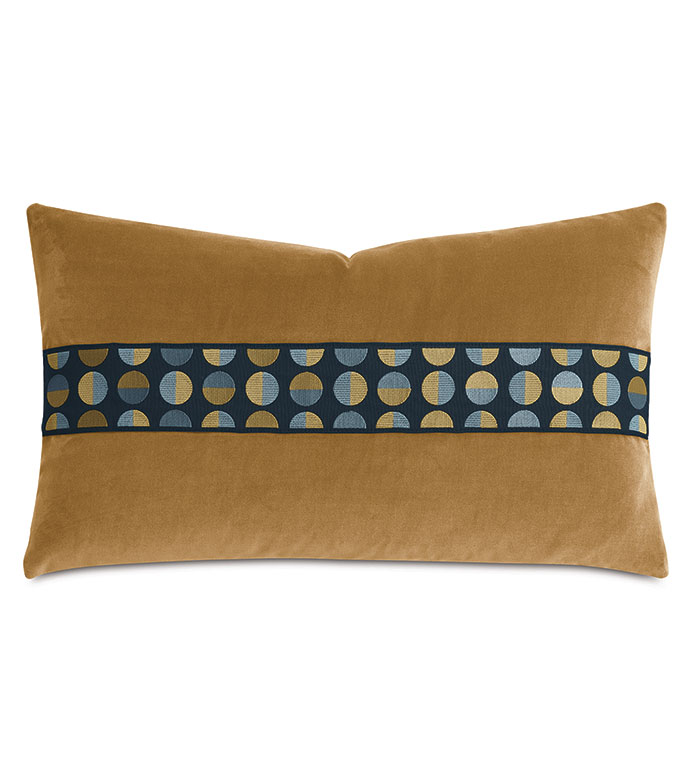 Uma Geometric Border Decorative Pillow In Gold