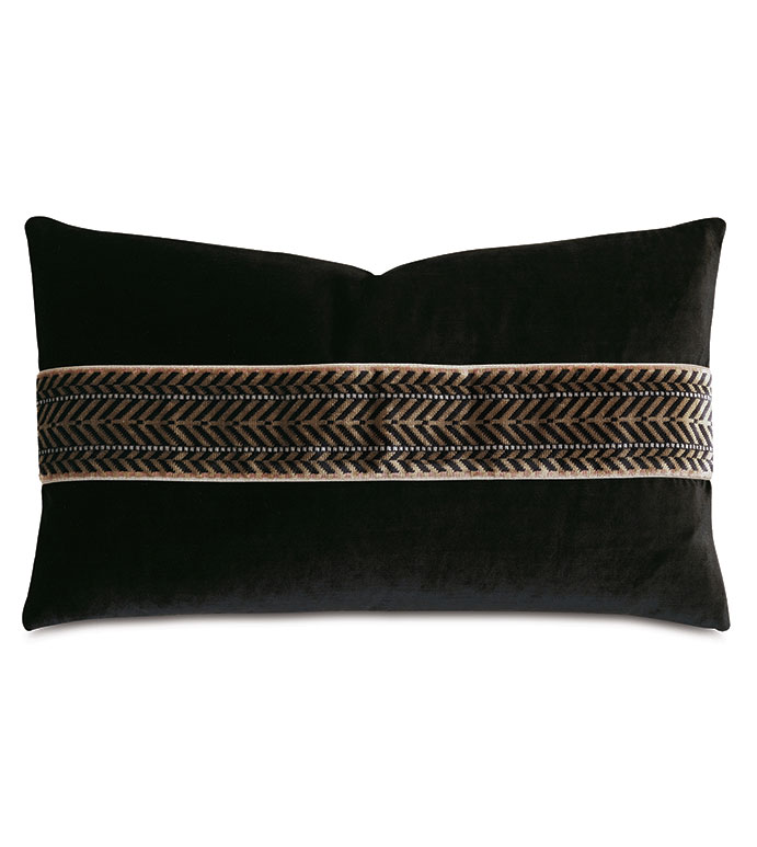 Ebony Chevron Border Decorative Pillow