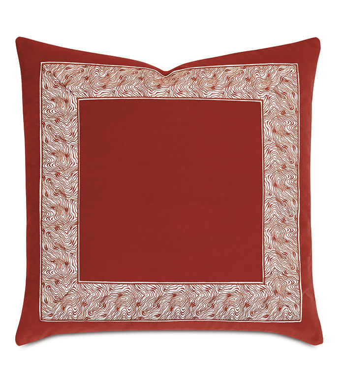 Uma Graphic Border Decorative Pillow In Rust