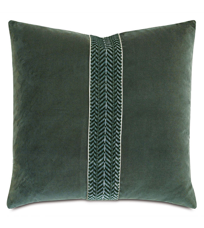 Uma Chevron Border Decorative Pillow In Pine