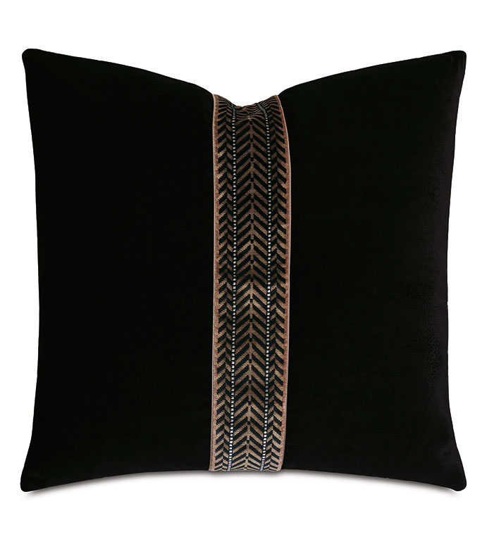 Ebony Chevron Border Decorative Pillow