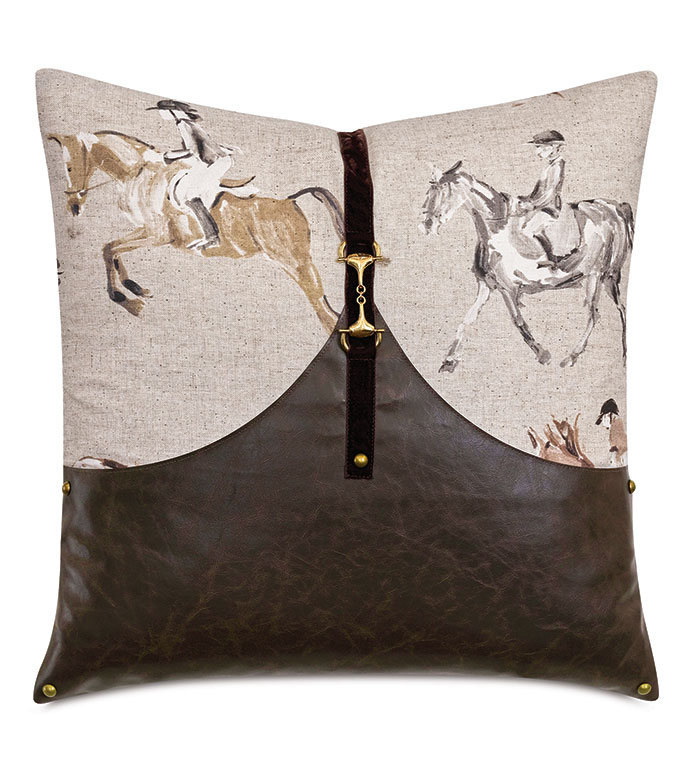 EQUESTRIAN BUCKLE DECORATIVE PILLOW