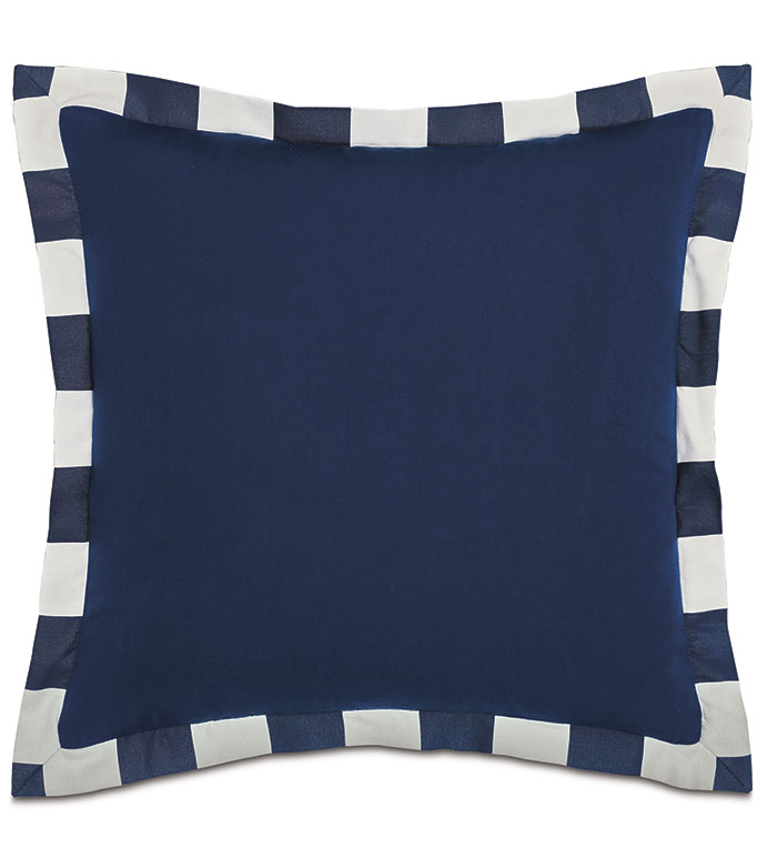 WICKING FLANGE DECORATIVE PILLOW IN INDIGO