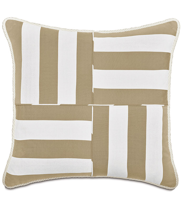 RIPTIDE GEOMETRIC DECORATIVE PILLOW IN KHAKI