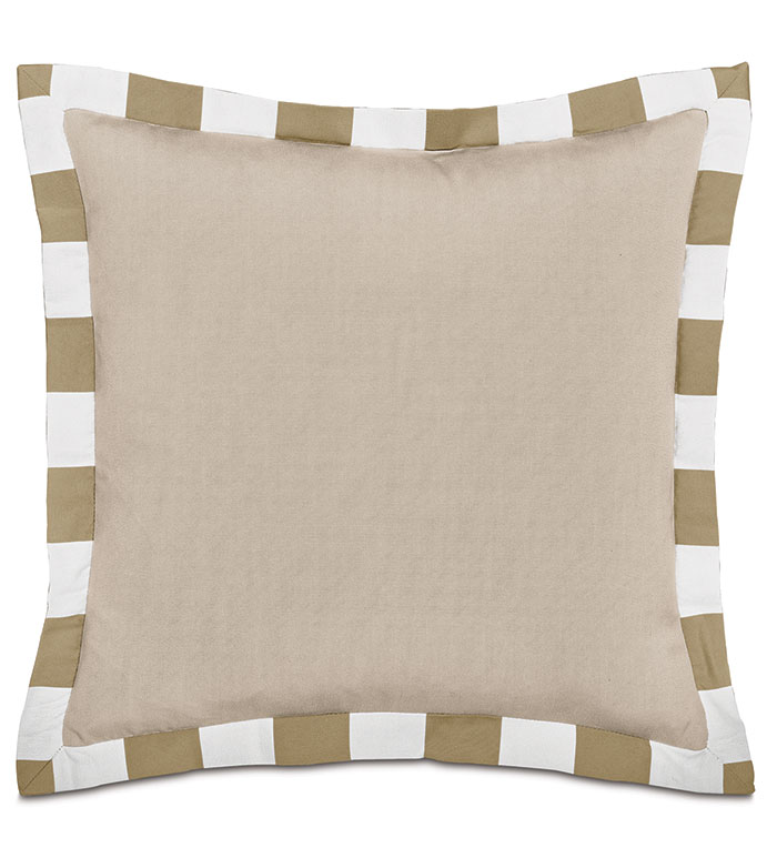 WICKING FLANGE DECORATIVE PILLOW IN OYSTER