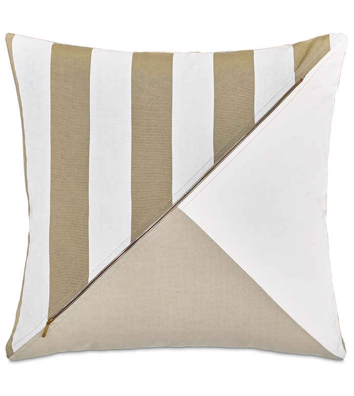 WICKING COLORBLOCK DECORATIVE PILLOW IN OYSTER