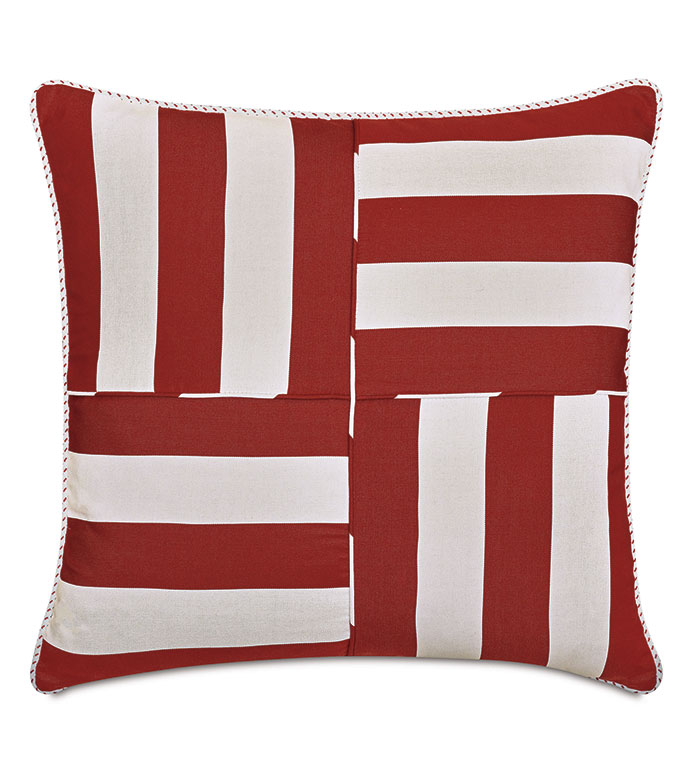 RIPTIDE GEOMETRIC DECORATIVE PILLOW IN RED