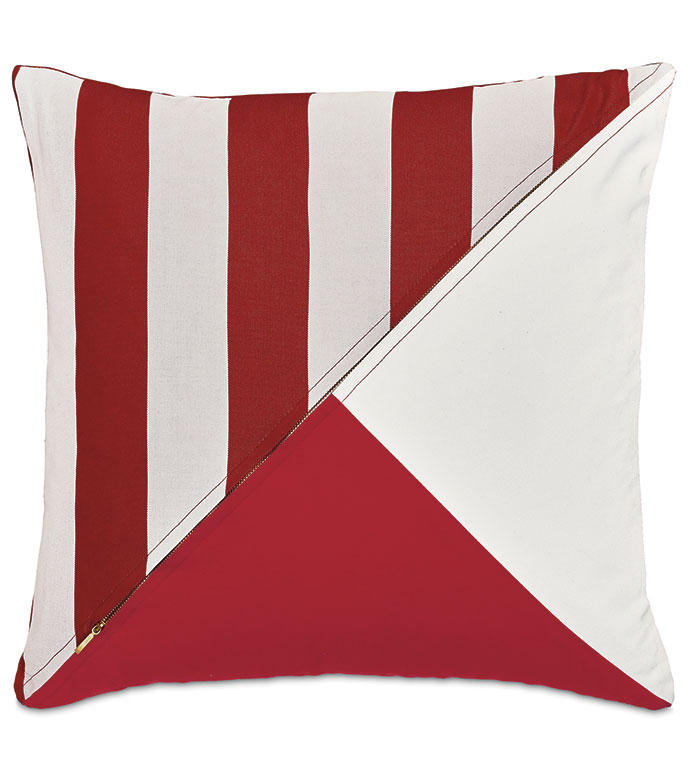 WICKING COLORBLOCK DECORATIVE PILLOW IN SCARLET