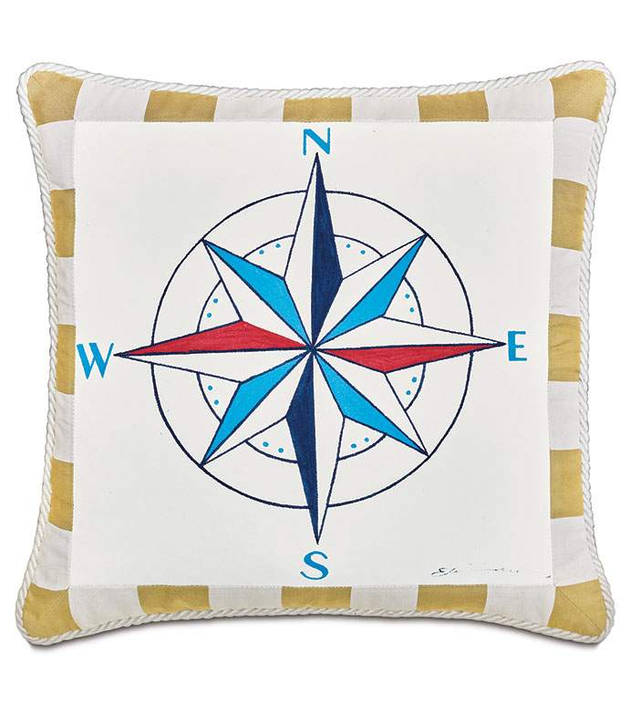 WICKING COMPASS DECORATIVE PILLOW