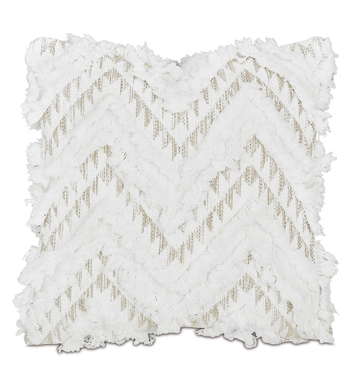 KEISHI WOVEN DECORATIVE PILLOW IN SNOW