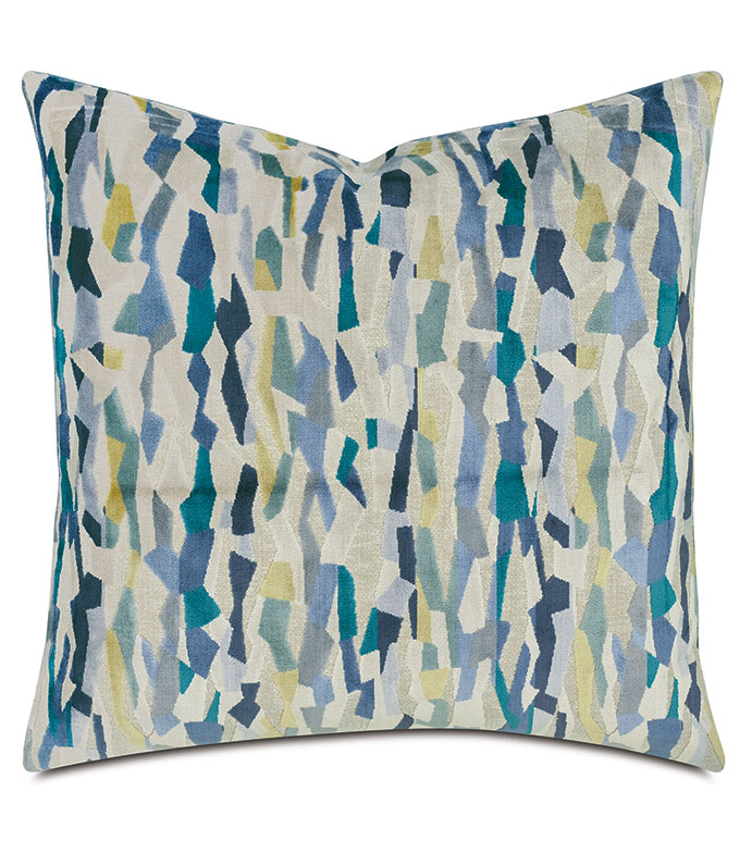 NERETVA GEOMETRIC DECORATIVE PILLOW IN OCEAN
