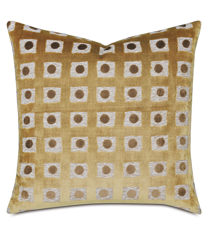 SALVATORE DOMINO DECORATIVE PILLOW IN GOLD