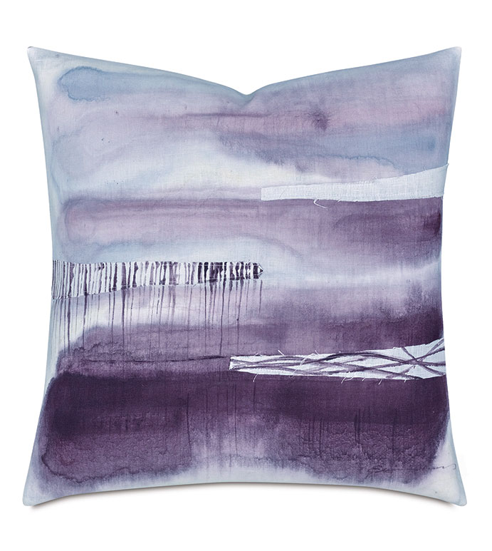 PALETTE HAND PAINTED DECORATIVE PILLOW IN PLUM
